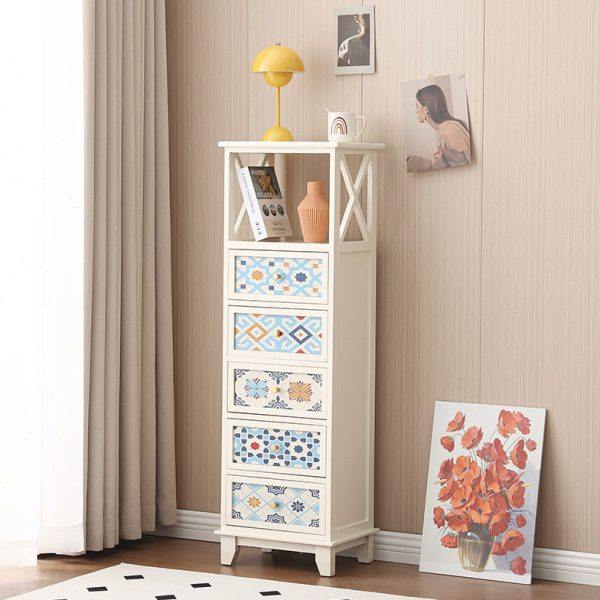 纯实木五斗柜客厅边柜抽屉柜储物柜卧室床头柜收纳迷你木质窄柜子