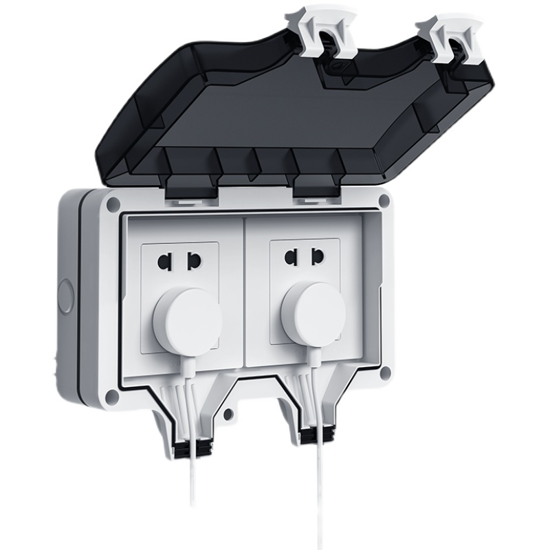 户外防水插座室外双86型明装防雨露天开关插座电瓶车充电桩电源盒