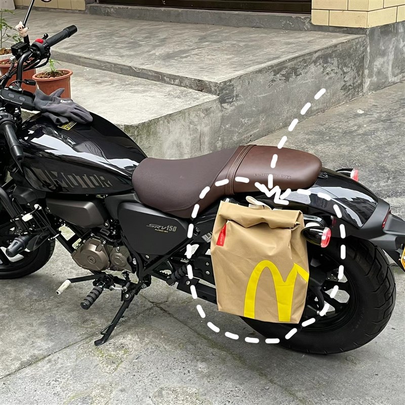 无极CU525摩托车边包侧包复古巡航踏板电动自行机车后尾快拆挂物