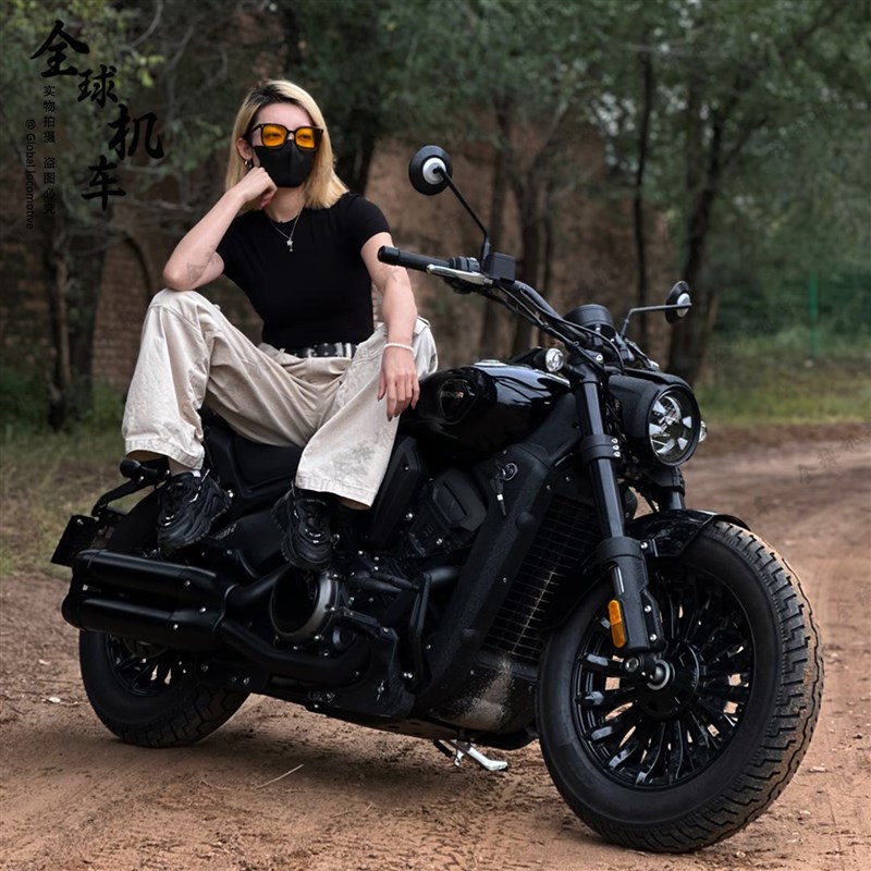 新款奔达黑旗500c电喷水冷V缸金吉拉/灰石300复古巡航太子摩托车