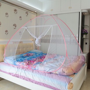 蚊帐蒙古包加密单门有底拉链折叠学生蚊帐免安装 1米1.2m1.5m1.8m