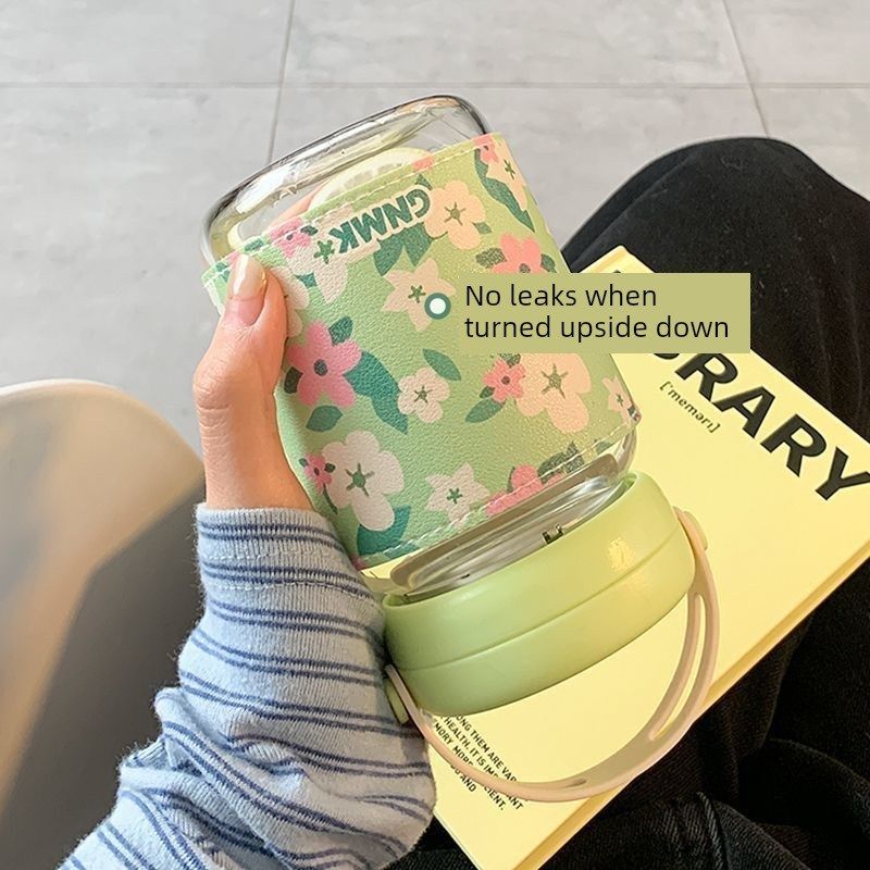 Gnmk美女玻璃水杯,高硼硅咖啡杯,新型早餐杯,办公专用杯