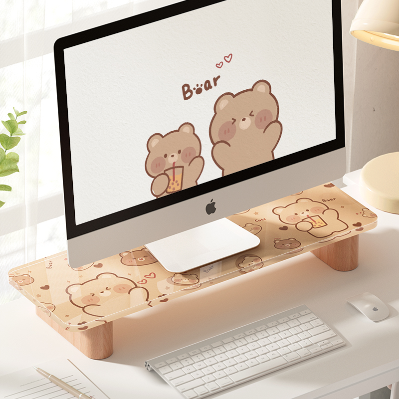 可爱风电脑显示器亚克力增高架60CM台式显示器架托架垫高底座简约