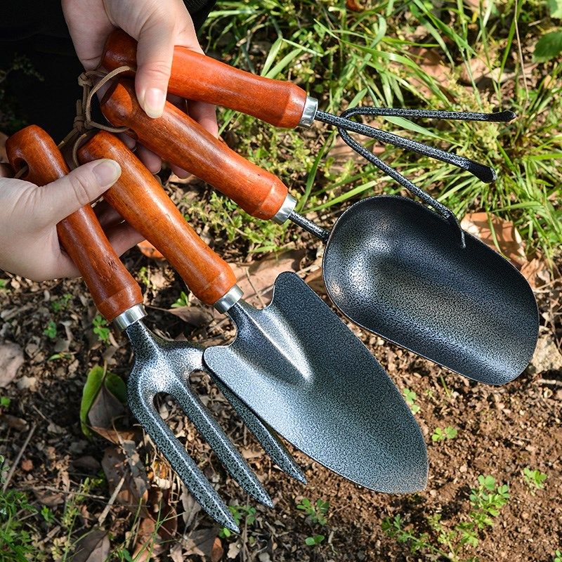 铁锹种菜栽花松土盆栽工具家用户外园艺套装除草挖土铁铲铁锨猛钢