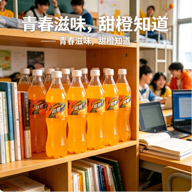 甜橙橙味汽水500ml瓶装碳酸饮料河南特产果味饮料清爽c - 实物图