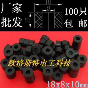 橡胶黑色高弹橡胶密封圈圆柱形橡胶减震垫橡胶缓冲垫18x8x10mm