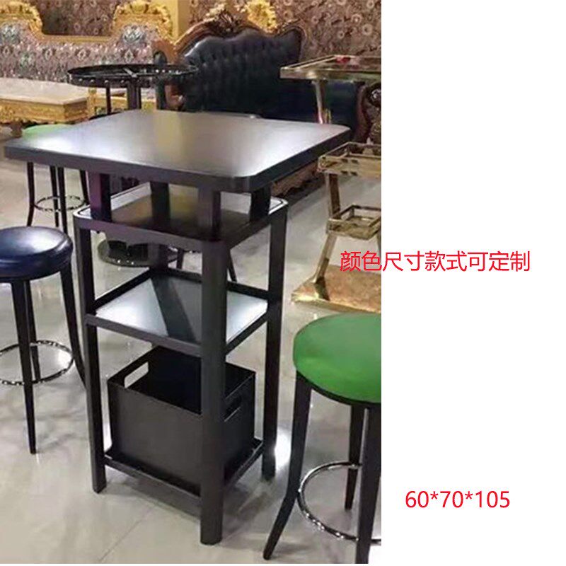 定制不锈钢酒吧散台清p吧桌椅高脚吧台大理石夜场玻璃桌高吧凳组