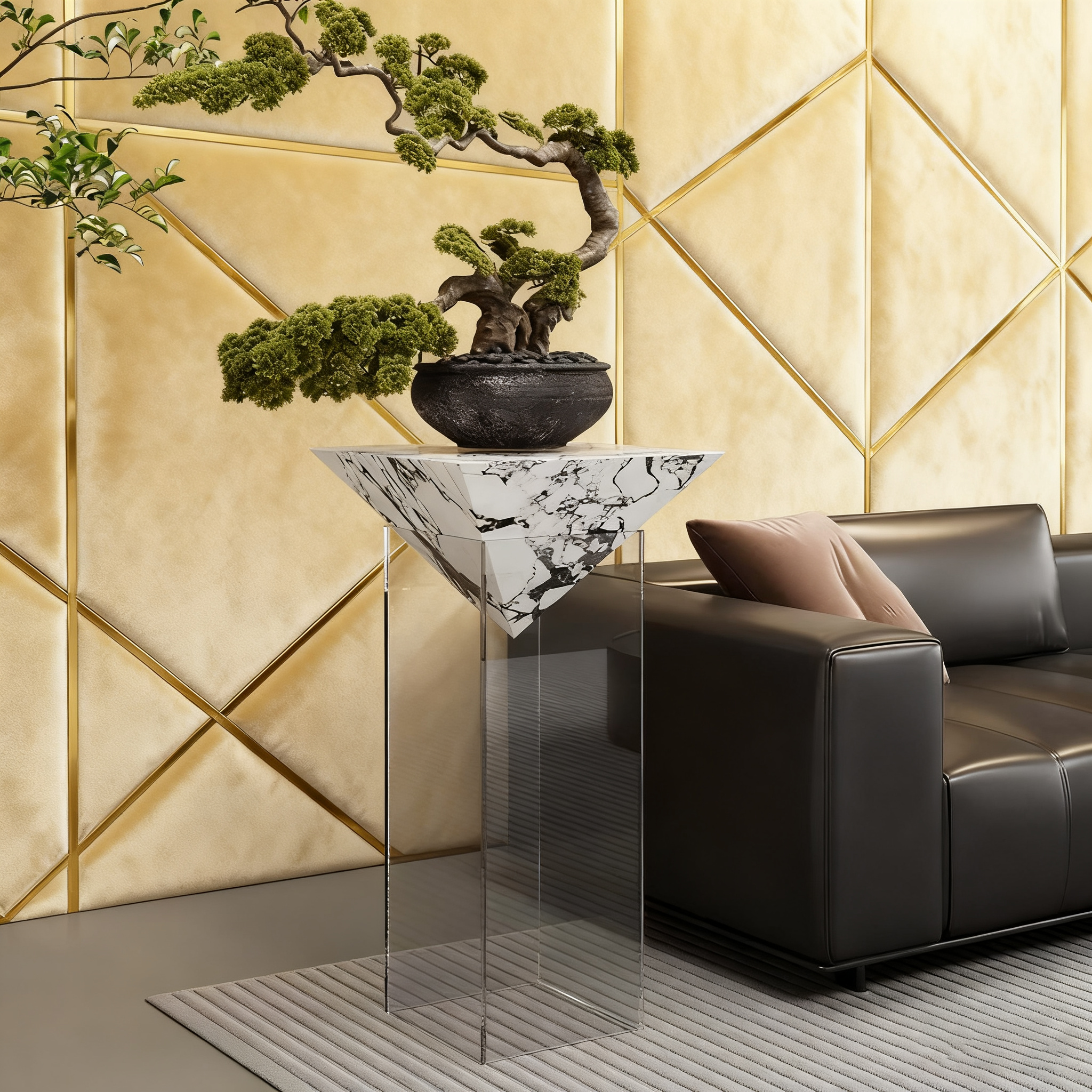 意式轻奢新款客厅酒店悬浮落地式花架花几高级装饰摆件展示架,住宅家具,花架/花几,淘宝优惠券,粉丝福利购,淘宝优惠卷