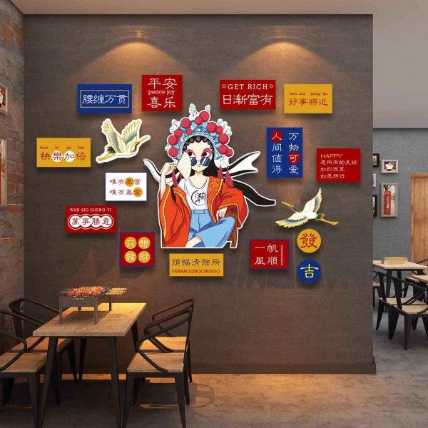 火锅店国潮风墙面装饰画饭店包厢挂图网红拍照区布置烧烤肉店背景,家居饰品,文化墙贴,淘宝优惠券,粉丝福利购,淘宝优惠卷