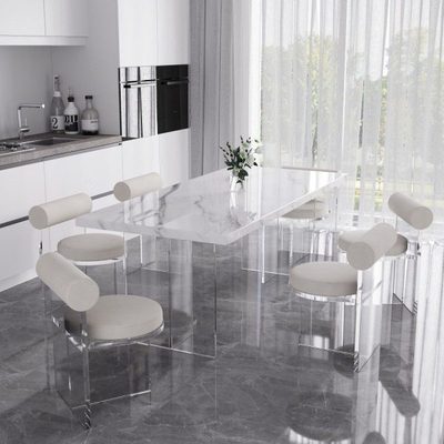 亚克力悬浮岩板长方形家用意式简约餐桌小户型德利丰下挂岛台饭桌