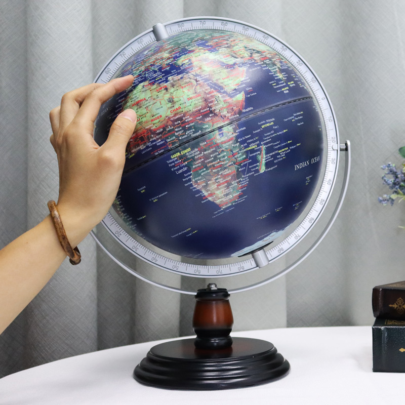 funglobe纯英文地球仪25cm台湾制造AR高清带灯立体D浮雕英文版学