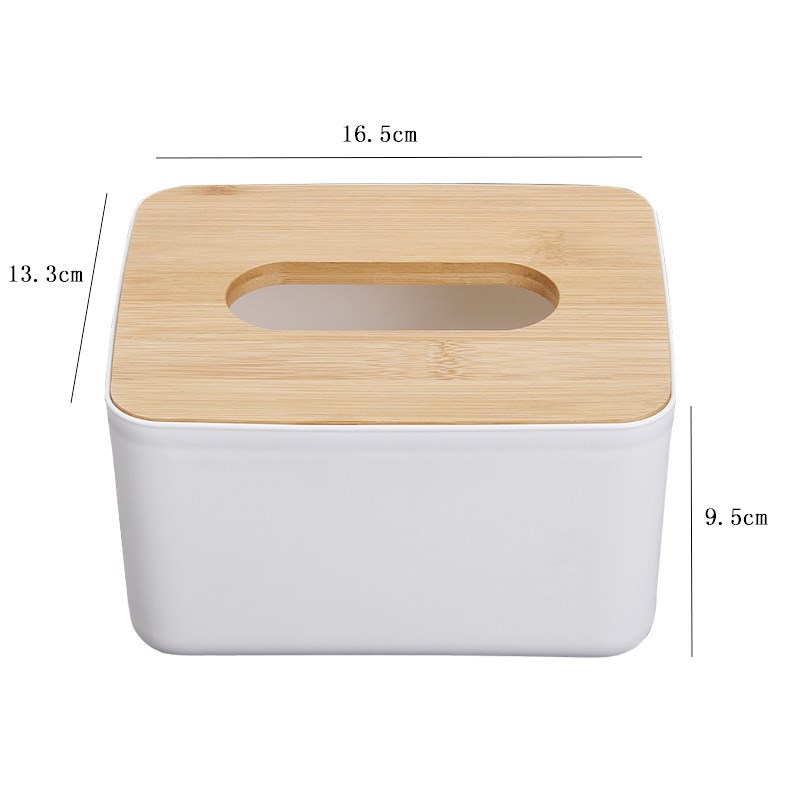 居家家创意桌面纸巾盒北欧竹盖抽纸盒卧室M客厅酒店餐巾纸收纳盒