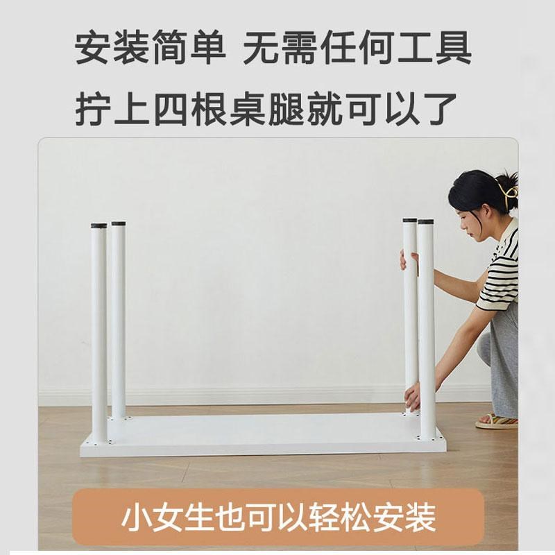桌子女生卧室ins风化妆桌学生家用简约白色书桌简易出租屋电脑桌