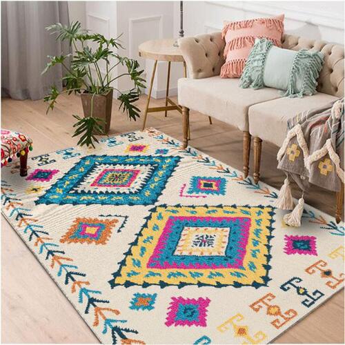 Bohemian 3D Printed Carpet Moroccon Persian Rug Colorful fo