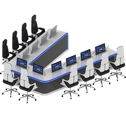 监控控制台操作台定制弧形烤漆科技感中控室监控台指挥中心调度台