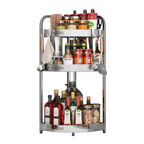 304不锈钢厨房三角置物架台面转角灶台墙角调料调味品罐角架收纳