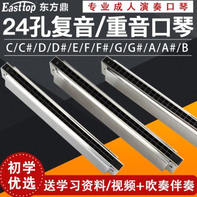 EASTTOP东方鼎T2403C调24孔复音口琴初学入门成人儿童课堂教学