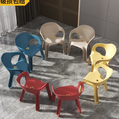 塑料加厚小凳子家用成人靠背椅出租房用矮凳摞叠收纳板凳浴室防滑