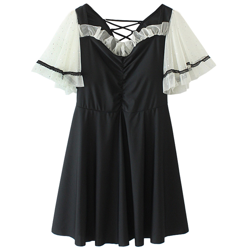 特大码女装泳衣300斤胖mm遮肚显瘦连体保守加肥加大沙滩温泉泳装