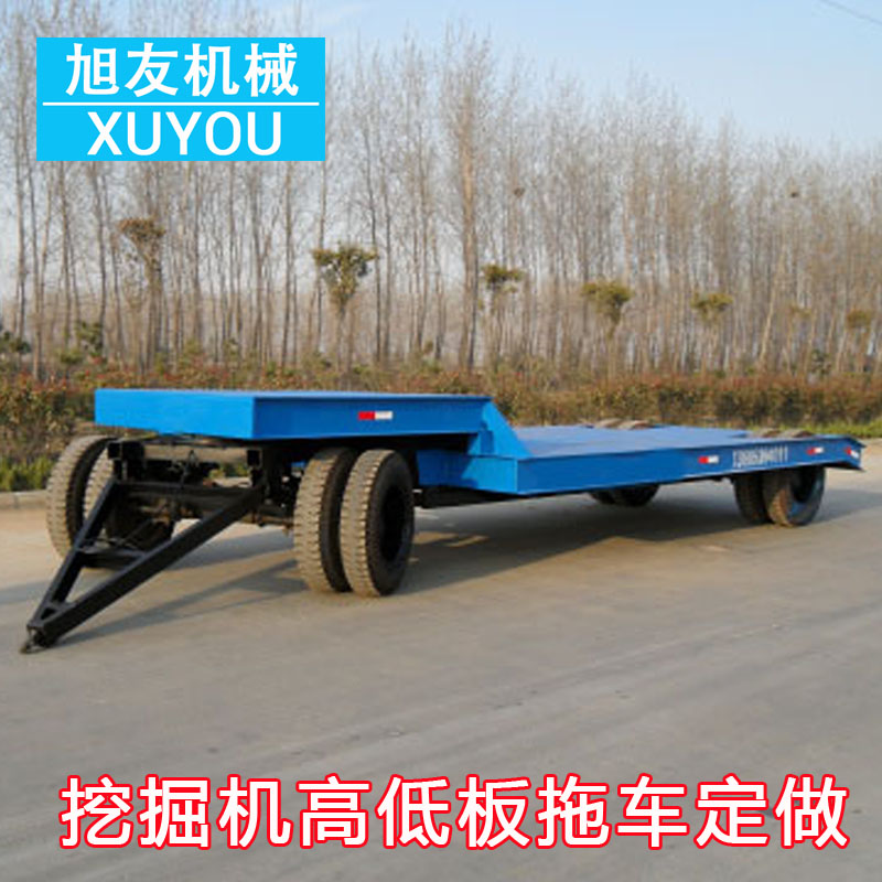 四轮带转向牵引式平板拖车工厂叉车牵引车平板拖车搬运车周转拖车