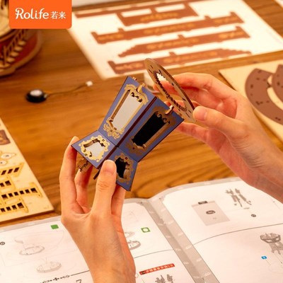rolife若来旋转木马音乐盒diy手工八音盒童趣拼装积木儿童礼物女