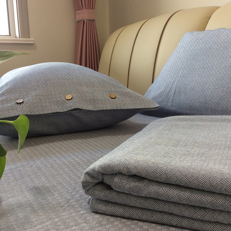 全棉加厚提花老粗布床单单件亲肤磨毛软糯保暖四件套被套简约