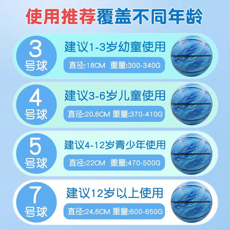 篮球儿童5号幼儿园3号4号小学生训练男女比赛7号室外耐磨橡胶