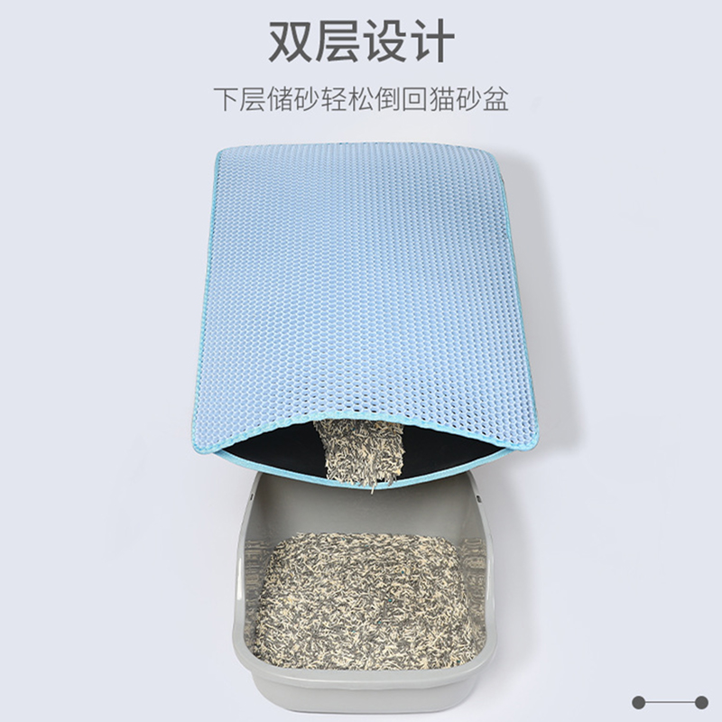 猫砂垫加大码双层过滤防带出猫砂防溅可水洗控砂猫厕所垫子猫用品
