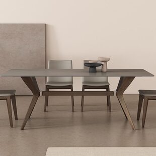 实木岩板餐桌长方形 北美进口白蜡木胡桃色灰色餐桌现代简约轻奢