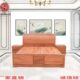红木家具缅甸花梨木新中式 素面双人大床大果紫檀实木生磨卧室组合