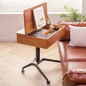 日式 小户型翻盖化妆桌 可移动梳妆台卧室全实木小型升降化妆台新款