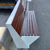 户外公园椅长条凳子防腐木塑木室外休闲座椅广场实木靠背坐垫定制