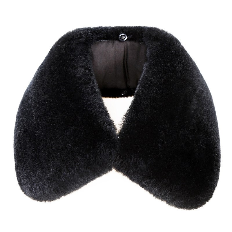 翻领牛仔獭兔皮衣男士单买通用单卖小F冬领子尺寸毛领真皮方领狐