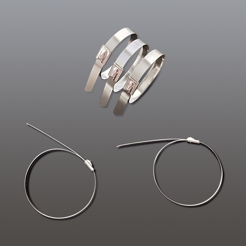 304不锈钢扎带自锁金属扎带10MM户外自锁式船用绑带电线束线扎丝