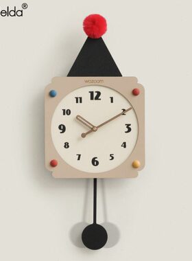 d挂墙创意时钟免打孔Man挂钟客厅家用风奶油lde简约a2024钟表新款