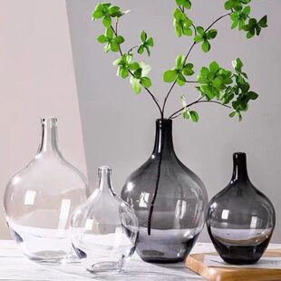 醉吊马口肚男钟花瓶木肚美条大简约鲜切枝轻奢花瓶小大树细长玻璃