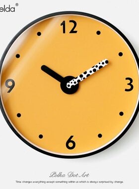 约风客厅家用创意挂墙轻奢极简北欧ded钟表静音时钟aMan挂钟创意l