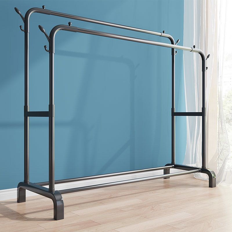 简易晾衣架落地卧室衣帽架宿舍折叠可移动单双杆挂衣架Y立式晒衣