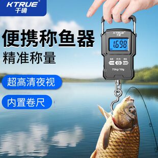 G称钓鱼K称鱼75便携式器高精度家用弹簧秤随身手提电子秤挂钩市斤