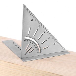 9尺0不锈钢线木工度尺拐 器角尺 木工45度线多功能尺划过三角尺
