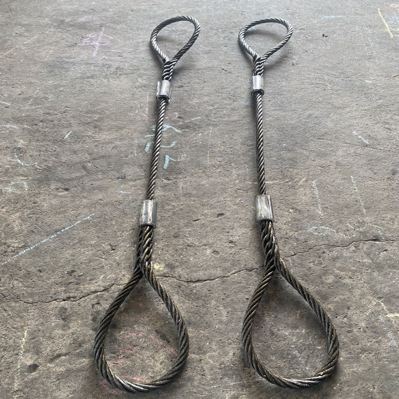 手工编头加机器压制钢丝绳吊具索具起I重工具拖车绳拉车绳牵引绳