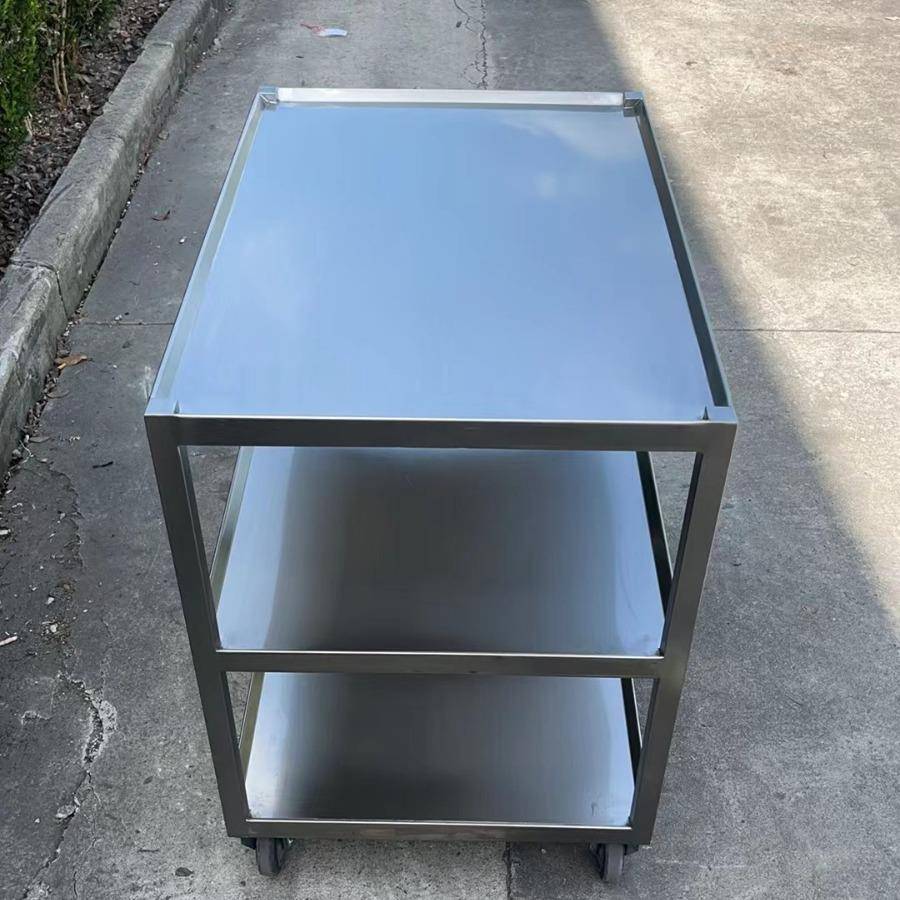 304加厚不锈钢餐车摆摊小推车送餐车酒店餐厅酒水移动收碗收餐车