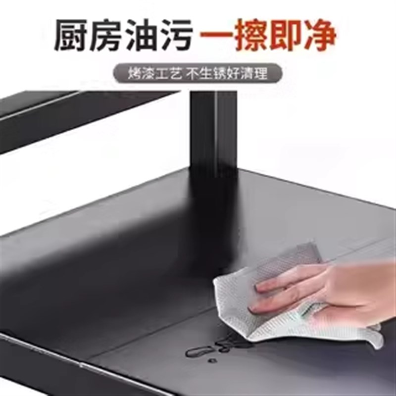 厨房微波炉置物h架可伸缩家用双层烤箱架子台面桌面电饭煲收纳架