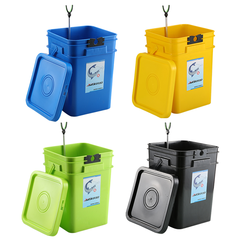 跃豹加厚筏e钓桶筏杆支架专用桶多功能便携桶活鱼桶带灯筏钓杂物