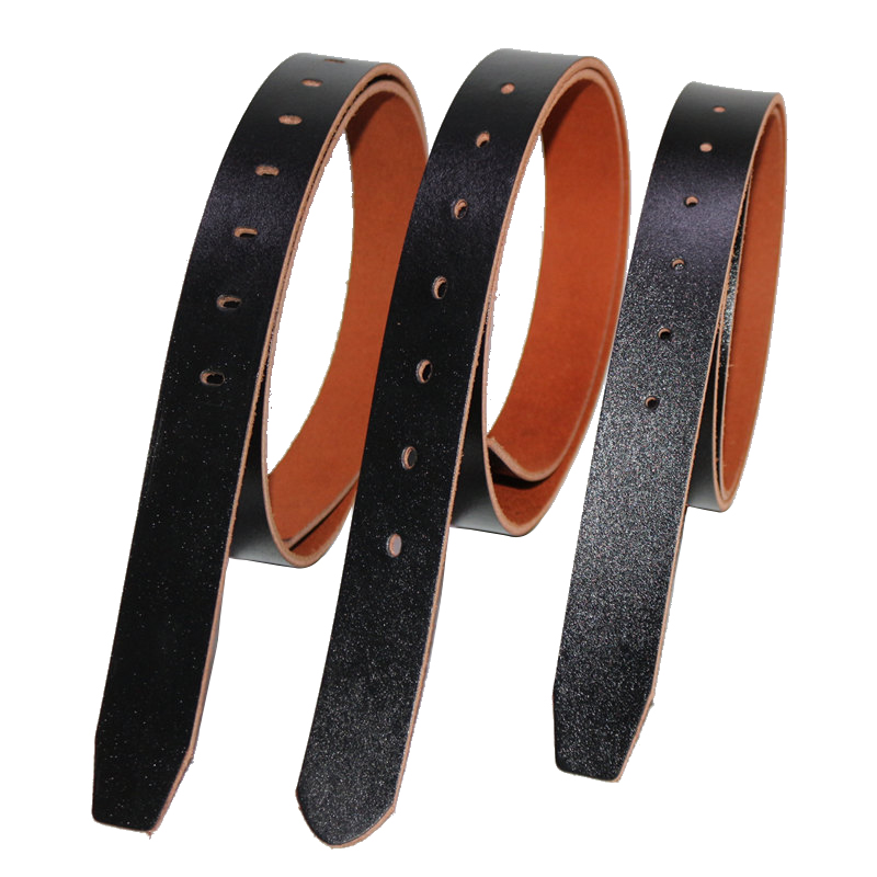 无头皮带男有孔牛皮简单切割圆孔A椭圆孔扁孔真皮无夹层加长带条
