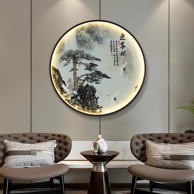 禅意挂画壁灯客厅玄关楼r梯卧室茶桌背景墙装饰画新中式茶室壁画