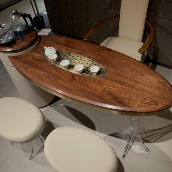 新中式禅意黑胡桃木茶桌椅组合现代家用实木茶台亚克力悬浮泡茶桌,住宅家具,家用茶台/茶桌,淘宝优惠券,粉丝福利购,淘宝优惠卷