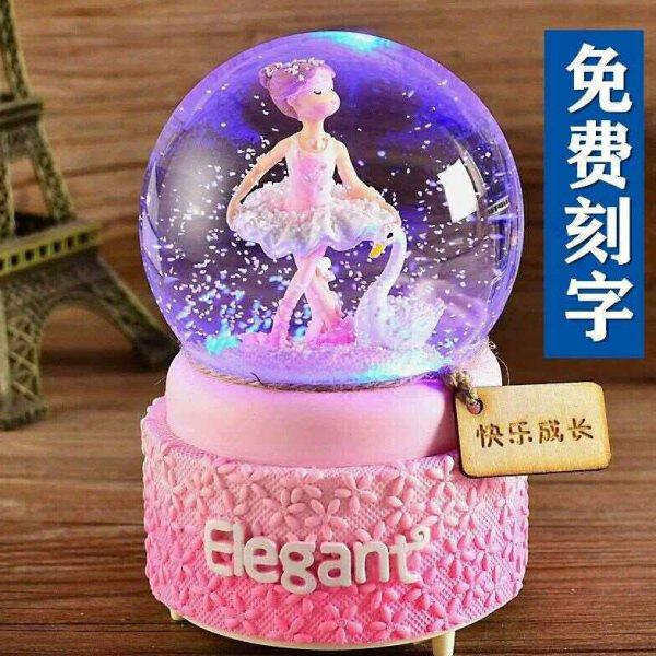 水晶球音乐盒八音盒旋转雪花送男女生儿童小孩子朋友同学生日礼物