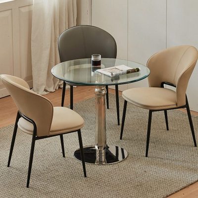 玻璃桌子圆钢化家用小户型阳台桌子玻璃餐桌简约洽谈桌玻璃小圆桌