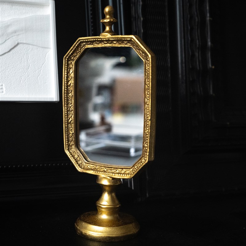 中古风装饰镜玄关桌面摆台画原创复古法式化妆镜文Y化创意镜面画